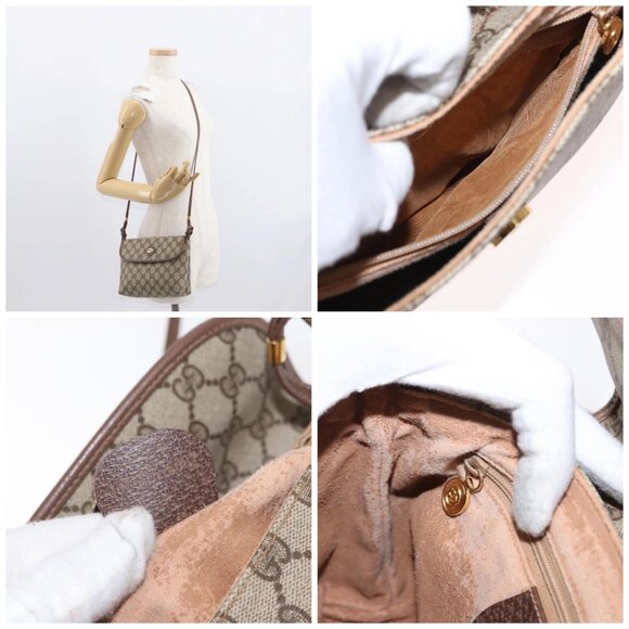 GUCCI GG Supreme Shoulder Bag PVC Beige Gold - Picture 16 of 16